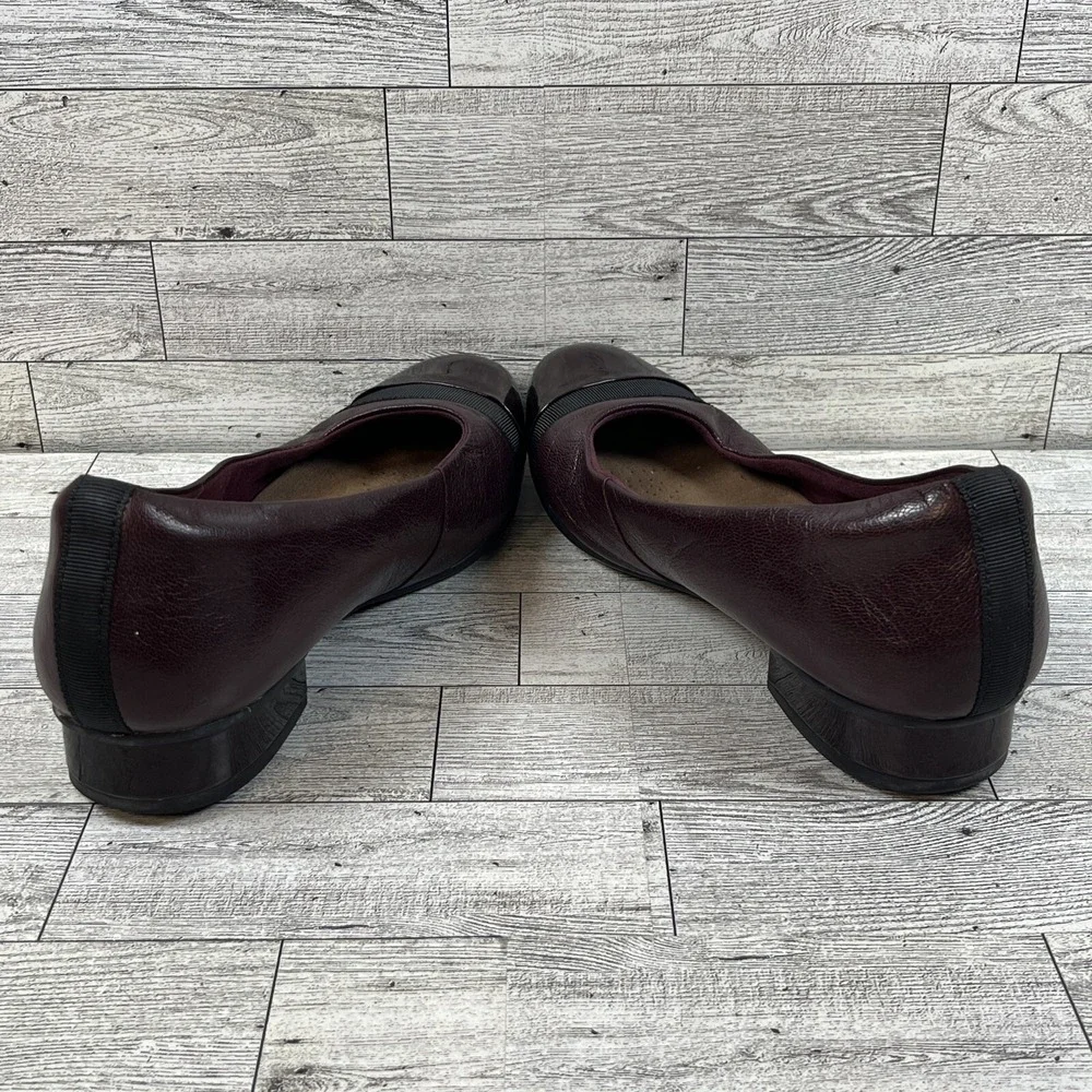 Clarks Keesha Rosa Burgundy Leather Low Heel Pumps Shoes Women Size 8M‎